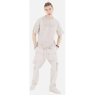 OSSY HOMER Jogginganzug Herren Set T-Shirt Baumwolle 320gsm Jogginghose Jogger beige|braun L