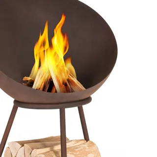 Blumfeldt Azuma Feuerschale Ø 66 cm 2 mm Holzkohle- und Grillrost Regenschutzhülle & Schürhaken Rost