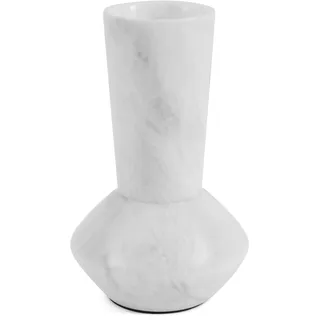 EarthenTones Marmor-Blumenvase, 20,3 cm, weiße Vase für Heimdekoration, handgefertigte dekorative Vasen für Blumen, moderne Vase für Wohnzimmer, Tischdekoration, Regaldekoration, Schlafzimmer
