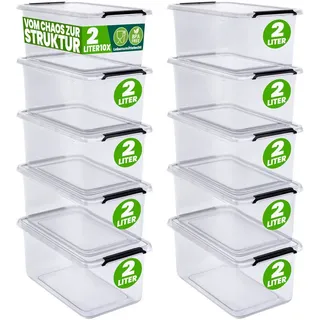 DEUBA Aufbewahrungsbox 15 x 12 x 20 cm 10-tlg. transparent