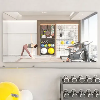 Hasipu Ganzkörperspiegel 181x91cm, Spiegel Fitnessraum groß, Wandspiegel Tanzspiegel, Gehärtetes Glas Rahmenlose Spiegel für Garage, Fitnessstudio, Zuhause Yoga