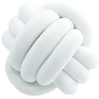 QVQV Knotenkissen, Couchkissen, Sofa Kissen, Knoten-Ball-Kissen, Deko Zierkissen, Geknotetes Kissen für Sofa, Rund Knoten Knoten, Knot Pillow Ball, Weiß, 35cm