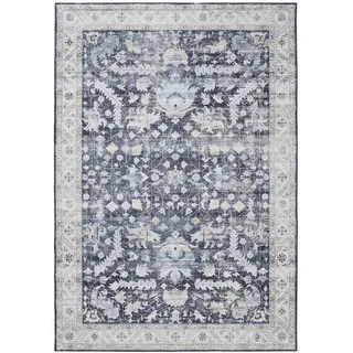 benuta Vintage-Teppich, Blau, Kunststoff, Vintage, Rechteckig, 200x300 cm, Oeko-Tex® Standard 100, in verschiedenen Größen erhältlich, rutschfeste Unterfläche, waschbar, Teppiche & Böden, Teppiche, Vintage-Teppiche