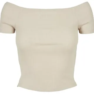 URBAN CLASSICS Off Shoulder Rib Tee Beige 3XL