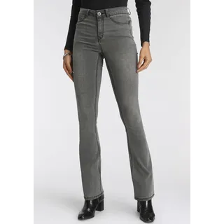 Bootcut-Jeans ARIZONA "Ultra Stretch" Gr. 36, N-Gr, grau (grey, used) Damen Jeans Bootcut High Waist mit Shapingnähten