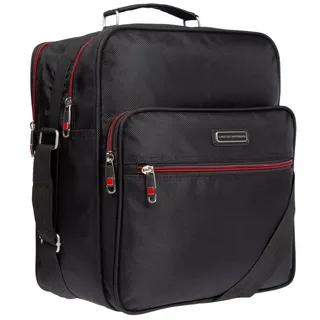 Christian Wippermann Businesstasche Flugbegleiter Arbeitstasche Messenger Umhänger, Herrentasche Schwarz im Hochformat schwarz