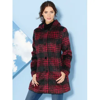 Outdoorjacke CLASSIC BASICS, Damen, Gr. 52, bunt (schwarz, rot, kariert), 70% Polyester, 20% Polyacryl, 4% Baumwolle, 3% Viskose, 3% Polyamid, gemustert, mehrfarbig, Jacken Outdoorjacke
