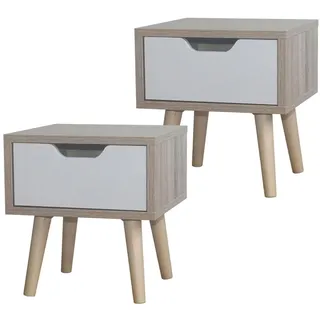 Hti-Living Nachtschrank Thekla 29,7 x 29,7 x 32,5 cm Weiß