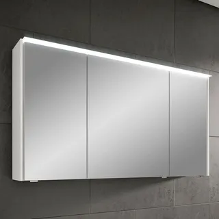 Pelipal Serie 6010 (Solitaire) Spiegelschrank 134 x 17,6 x 70,9 cm mit LED-Lichtkranz 6010-SPS05-432AN, Badmöbel, riviera eiche quer nachbildung