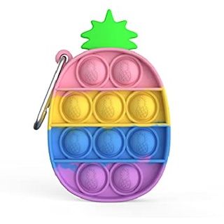 Pop It - Bubble Fidget Toy - Jeu antistress relaxant pour adultes et enfants (Forme: Ananas, Couleur: Rainbow)