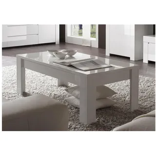 Couchtisch Wohnzimmertisch weiß hochglanz modern Tisch Amalfi 122x65 cm