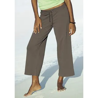 7/8-Strandhose BEACHTIME Gr. 40/42, N-Gr, grün (khaki) Damen Hosen Strandhosen aus weichem Jersey, Wide-Leg, Jogginghose, Relaxhose Bestseller