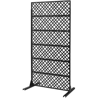 Paravent Outdoor Wetterfest - Sichtschutz aus Metall freistehend 183x90cm | Sichtschutz Terrasse - freistehende Trennwand mit Ständer, dekorativer Raumteiler aus Stahl für Balkon Terrasse Innenbereich