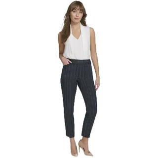 Tommy Hilfiger Damen Slim Fit Nadelstreifen-Print Hose, Midnight Multi, 48 - 44