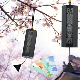 Klangspiel Garten, Windspiele für Draußen Windspiel mit 5 Windpendeln Hängend Akkord 8-Noten Meditations Klangspiel für Garten Terrasse Balkon Veranda Drinnen und Draußen