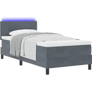 vidaXL Boxspringbett 90 x 200 cm Dunkelgrau