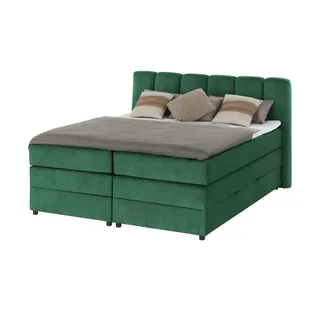 Boxspringbett mit Bettkasten Claire , grün , Maße (cm): B: 176 H: 115