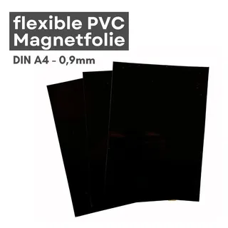 MaajeeKuto Magnet Magnetfolie DIN A4 beschreibbar Schwarz 0,9 mm PVC Magnetplatte (2-St)