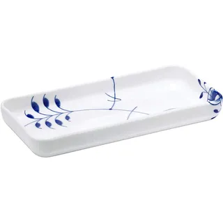 Royal Copenhagen Blue Fluted Mega Servierplatte aus Porzellan gefertigt, Rechteckig, 24 cm, 1017344, Blau/Weiß