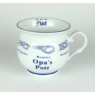 Opa's Pott mit Seemannsknoten bauchig Becher Kaffeebecher Teebecher