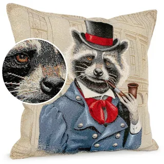 ANRO Kissenbezug Dachs 45 x 45 cm Braun