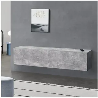 [en.casa] Evaton Hängelowboard 140x30x33 cm Grau Spanplatte