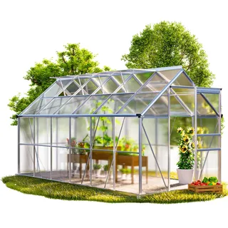 Gardebruk Gewächshaus Aluminium Grau HKP 7 mm 7,20 m2