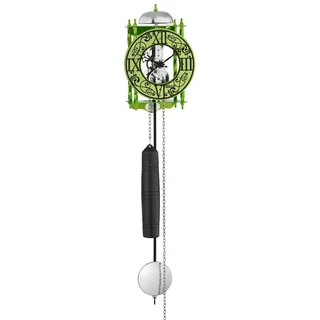 Hermle Pendelwanduhr Skelett 8-Tage Stab-Kettenzugwerk mit Schlag auf Glocke Raubritter (Ideal auch als Geschenk) grün