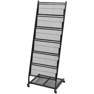 vidaXL Zeitschriftenständer 47,5×43×133 cm Schwarz A4