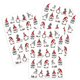 Kracht Geschirrtuch Wichtel Weihnachten, (Set, 3-tlg., Set), 3er Pack Geschirrtücher (3 Stück), ca. 45 x 70 cm, Baumwolle bedruckt bunt
