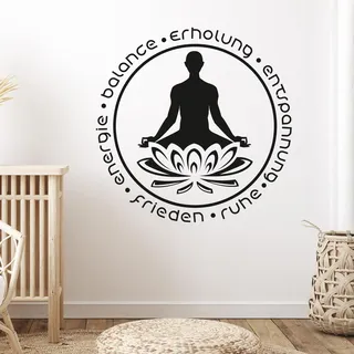 GRAZDesign Wandtattoo Bad Frieden Ruhe Erholung Wellness Wandaufkleber Wand Aufkleber - 57x57cm / 070 schwarz