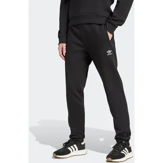 Sporthose ADIDAS ORIGINALS "TREFOIL ESSENTIALS", Herren, Gr. L, N-Gr, schwarz (schwarz, normal, gr.), Obermaterial: 70% Baumwolle, 30% Polyester, Hosen Sporthose, schmale Passform, mit flauschiger Innenseite, mit Rippbündchen