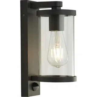 Wandleuchte außen Bewegungsmelder 29 cm hoch IP44 Schwarz E27 Modern Außenlampe Wand - Bunt