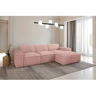 kaiser möbel Eckcouch Stoff L-Form 2-Sitzer Rosa