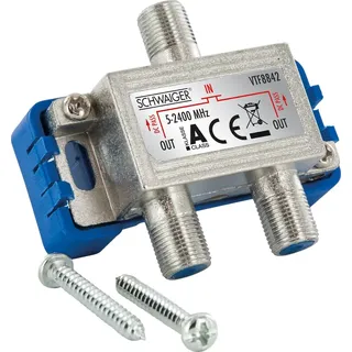 Verteiler 2-fach für SAT-, Antennen- und Kabelanlagen 5 dB