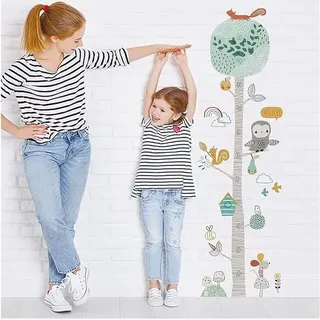 Baum-wachstumstabelle Als Wandaufkleber Fürs Kinderzimmer (39 X 133 Cm)  Dekorative Aufkleber, Wachstumstabelle Für Kinder, Tiere, Eule, Wald  Wandaufkleber Für Jungen Und Mädchen