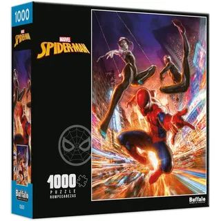 Buffalo Games Marvel Spider-Man Webslinging Into The Night 1000 Teile Puzzle für Erwachsene - Action-verpacktes Marvel Puzzle Made in USA