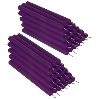 Nklaus 50x violett Bienenwachs 12cm rußfrei Tafelkerzen Handarbeit Ritualkerze Tropfkerzen 36335