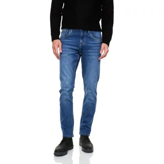 R-NEAL Slim-fit-Jeans Herren Jeanshose Cotton Stretch Business Streetwear Jeans Hose blau W30 / L32