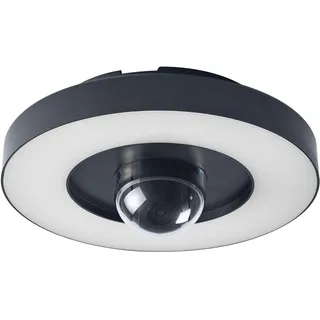 Osram SMART+ Outdoor-Wand- & Deckenleuchte + Kamera, warmweißes LED-Licht (3000K), hochwertiges Polycarbonatgehäuse in dunkelgrau, integrierter Lautsprecher, Memory Card, smarte WIFI-Technologie