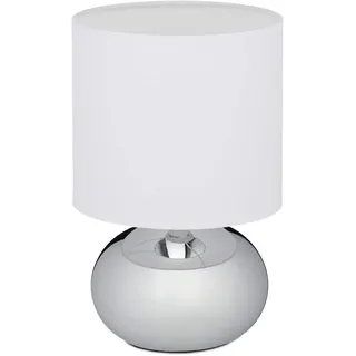 Relaxdays Nachttischlampe Silber