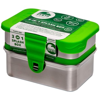 Ecolunchbox 3-in-1 auslaufsichere Bento-Box aus Edelstahl, spritzwassergeschützt, 1 Stück