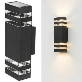 MasterLED Gartenleuchte LED Inez Duo 31cm - 2xGU10 - Anthrazit - Außenwandleuchte - Fassadenbeleuchtung für Außenwand - Terrasse - Schwarz