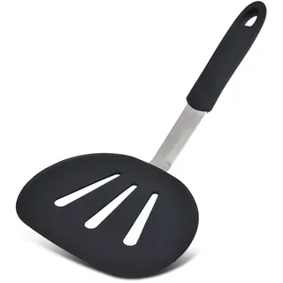 Pfannenwender Silikon 31.2 Cm, Flexibler Pfannkuchenwender, Schlitzwender, Pfannenheber, Pfannenwender Kunststoff, Hitzebeständiger Silikon Geschlitzt Pfannenwender Für Pfannkuchen, Ei Und Omelette