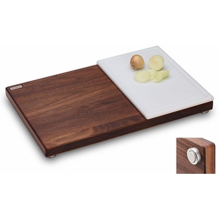 Schneidboard Schneidebrett »Schneidebrett + Ergänzungsbrett,Made in Germany«, Nussbaum + Kunststoff
