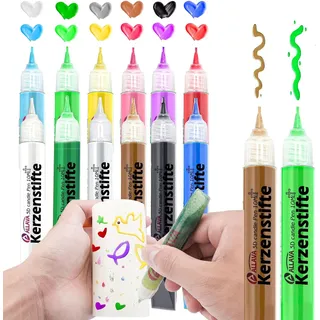 12 Stück Kerzenstifte, Kerzen Bemalen Set 10ml Wachsstifte für Kerzen, Taufkerze