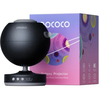POCOCO Sternenhimmel Planetarium Projektor, 5K-Galaxie-Discs,Schwarz | 6-h-Akku, Wechsel-Discs, 3 Timer-Modi, sanftes Licht zum Einschlafen, Lernen, Meditieren, Stressabbau und Verschenken