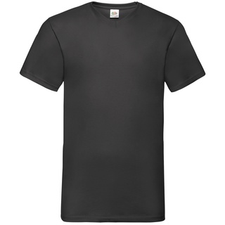 Fruit of the Loom Valueweight V-Neck T Basic T-Shirt mit V-Ausschnitt in versch. Farben und Größen, schwarz, XL