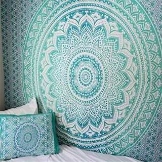 GLITZFAS Mandala Wandteppich Tapisserie Indische Tuch Böhmische Wandtuch Wandkunst Schlafzimmer (F,200 x 150 cm)