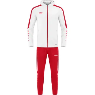 Jako Power Polyester Trainingsanzug mit Kapuze Herren 004 weiß/rot 3XL